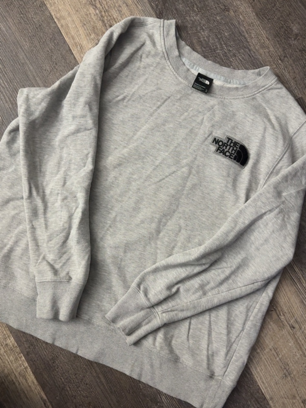 The North Face Men's Crewneck Sweater - Heather Gray with Black Logo